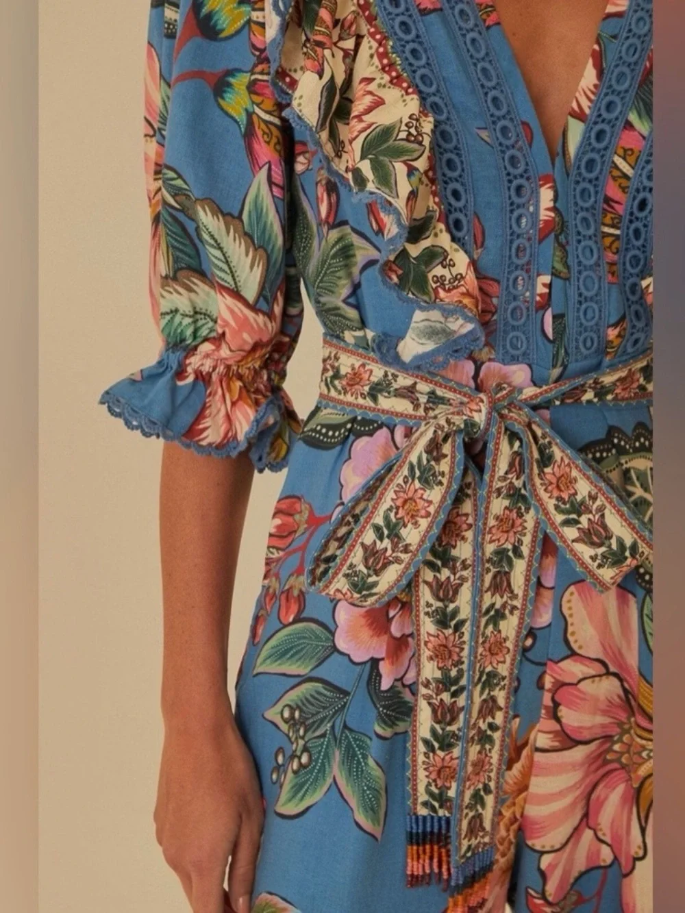 FARM Rio Wonderful Bouquet Blue Jumpsuit - Picture 4 of 4